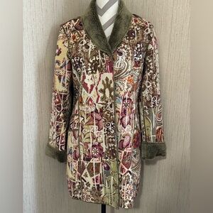 Chicos faux shearling multicolor car coat